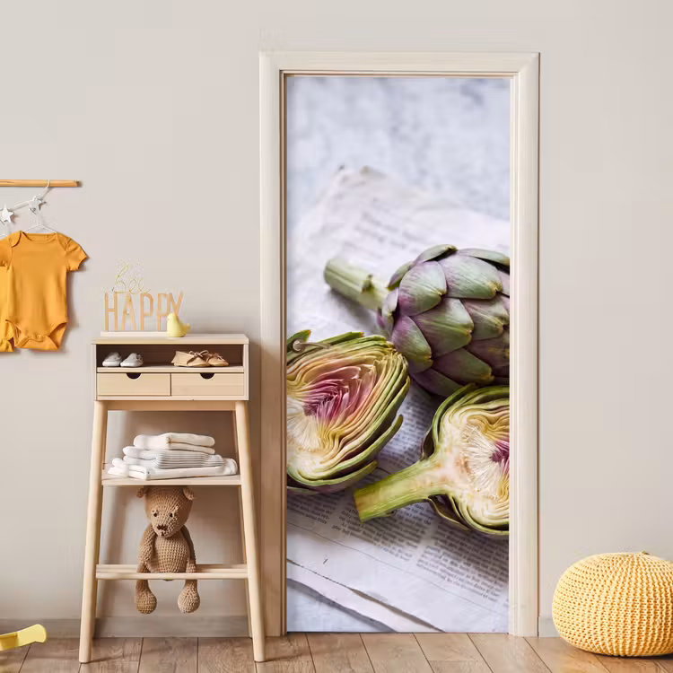 Door sticker - Artichoke - Sliced - Food - Artisjok - Doorgesneden - Eten deurposter klein