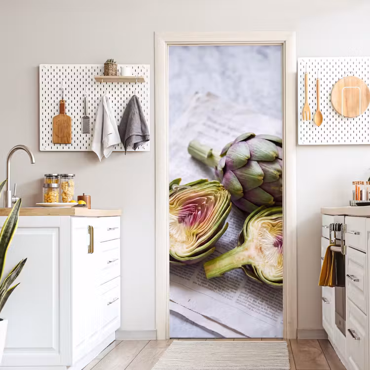 Door sticker - Artichoke - Sliced - Food - Artisjok - Doorgesneden - Eten deurposter klein