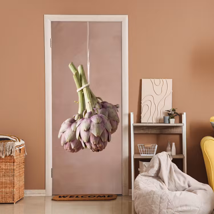 Door sticker - Artichokes - Hanging - Vegetables - Artisjokken - Hangend - Groenten deurposter klein