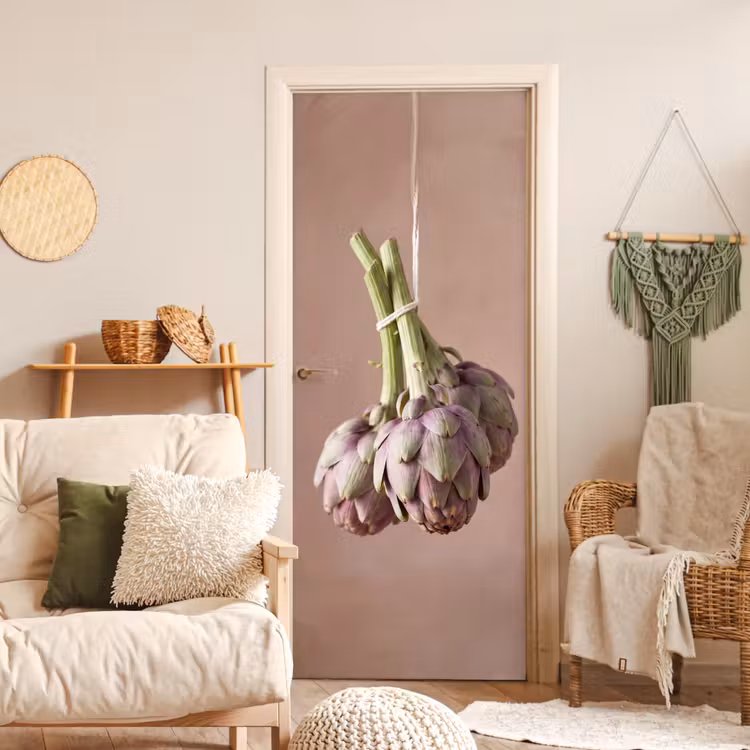 Door sticker - Artichokes - Hanging - Vegetables - Artisjokken - Hangend - Groenten deurposter klein