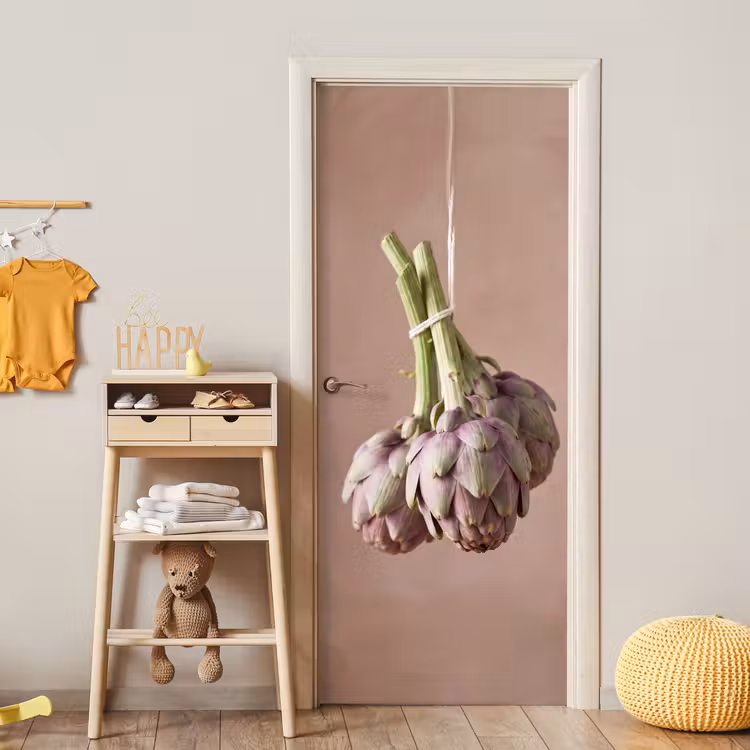 Door sticker - Artichokes - Hanging - Vegetables - Artisjokken - Hangend - Groenten deurposter klein
