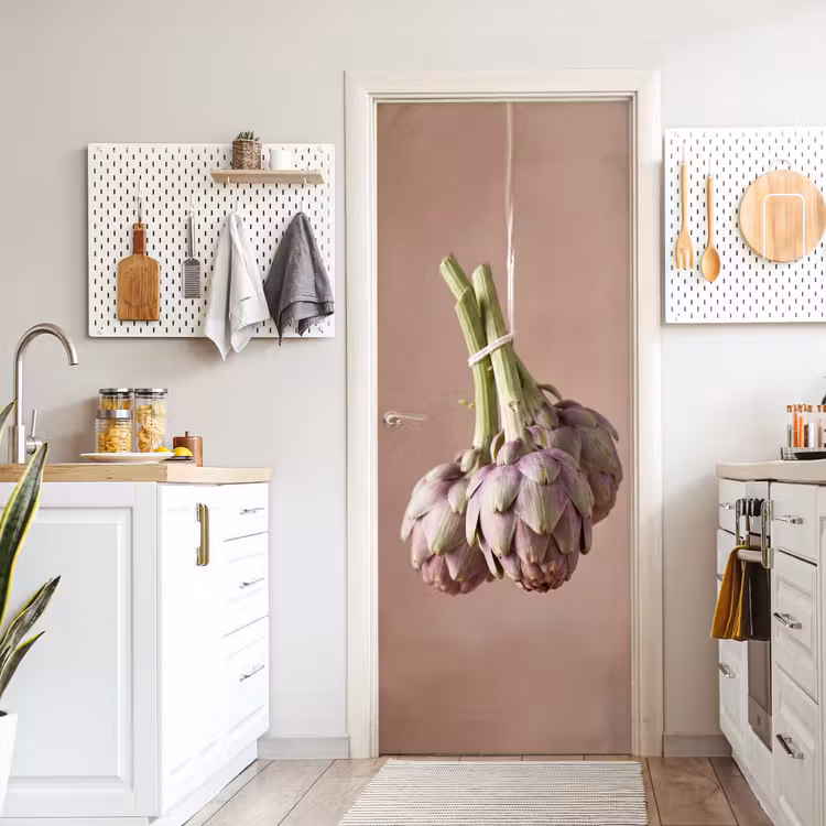 Door sticker - Artichokes - Hanging - Vegetables - Artisjokken - Hangend - Groenten deurposter klein