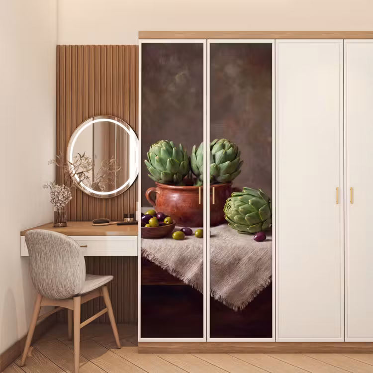 Door sticker - Artichokes - Olives - Food - Artisjokken - Olijven - Eten deurposter klein