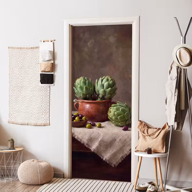 Door sticker - Artichokes - Olives - Food - Artisjokken - Olijven - Eten deurposter klein