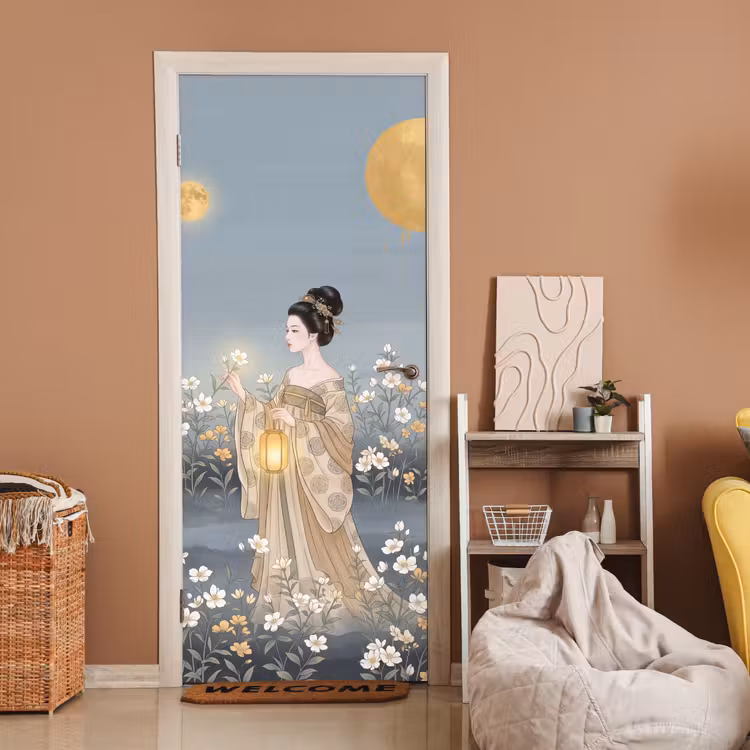 Aziatisch - Vrouw - Kimono deurposter klein -sfeer1