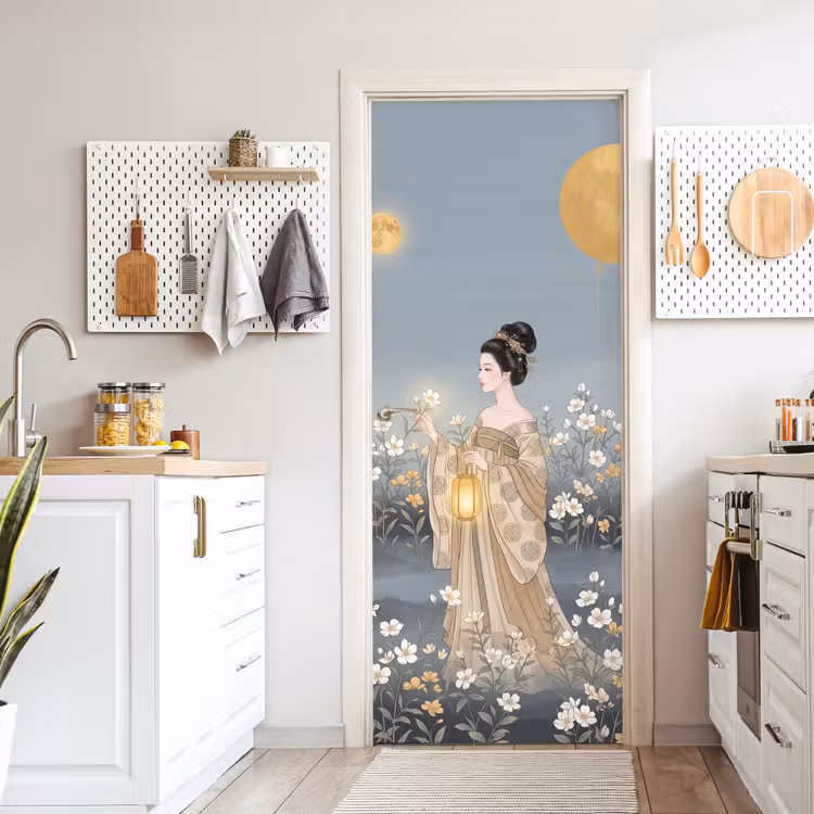 Aziatisch - Vrouw - Kimono deurposter klein -sfeer5