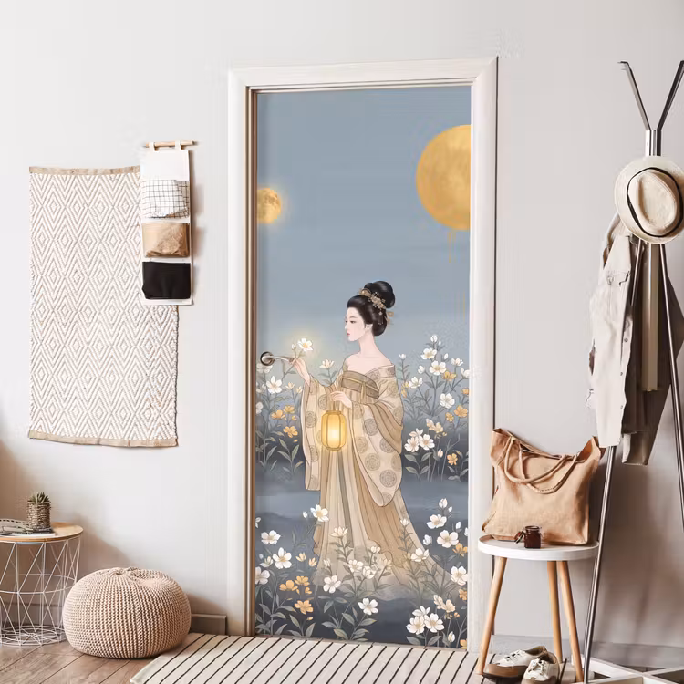 Aziatisch - Vrouw - Kimono deurposter klein -sfeer6