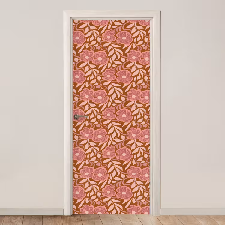 Sfeer - Bloemen - Roze deurposter klein 289 -3d_beige