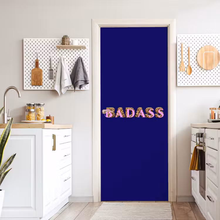 Badass - Panterpint - Schaduw - Roze deurposter klein -sfeer5