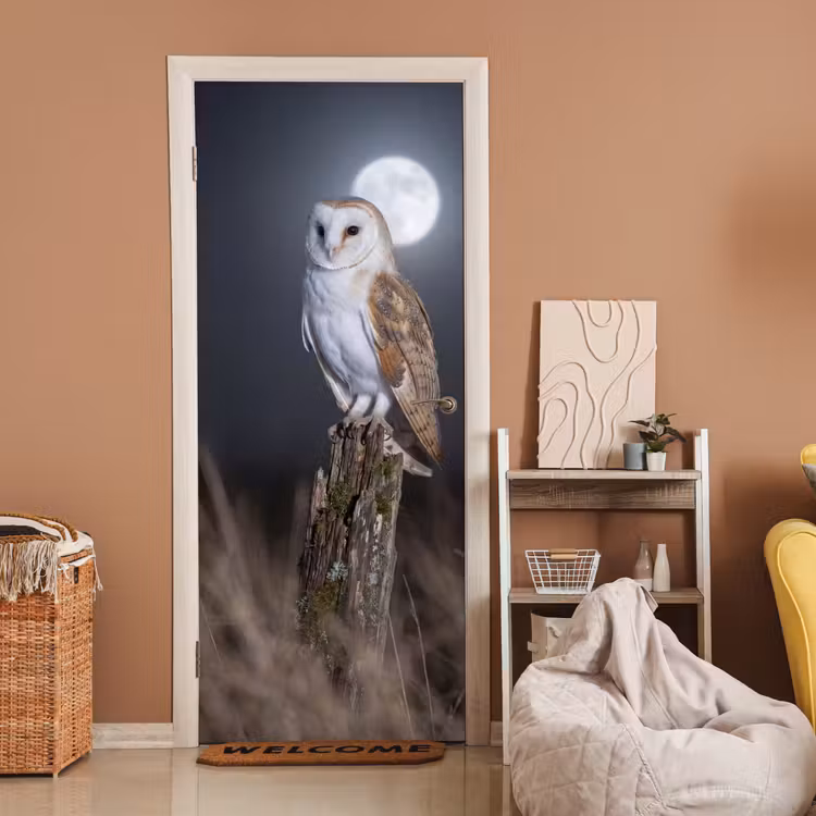 Kerkuil - Maan - Nacht deurposter klein -sfeer1