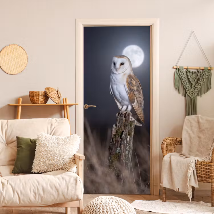 Kerkuil - Maan - Nacht deurposter klein -sfeer2