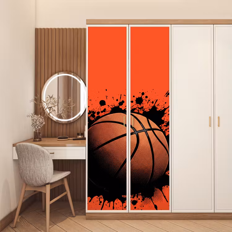 Basketbal - Verf - Sport - Oranje deurposter klein -sfeer3