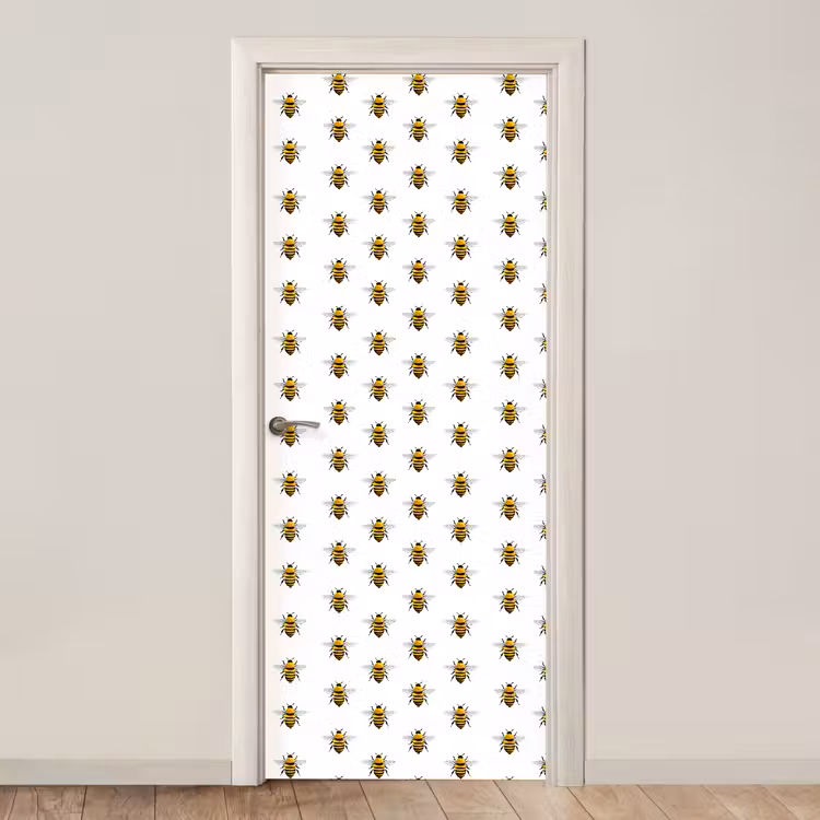 Bijen - Tijdloos - Wit deurposter klein 289 -3d_beige