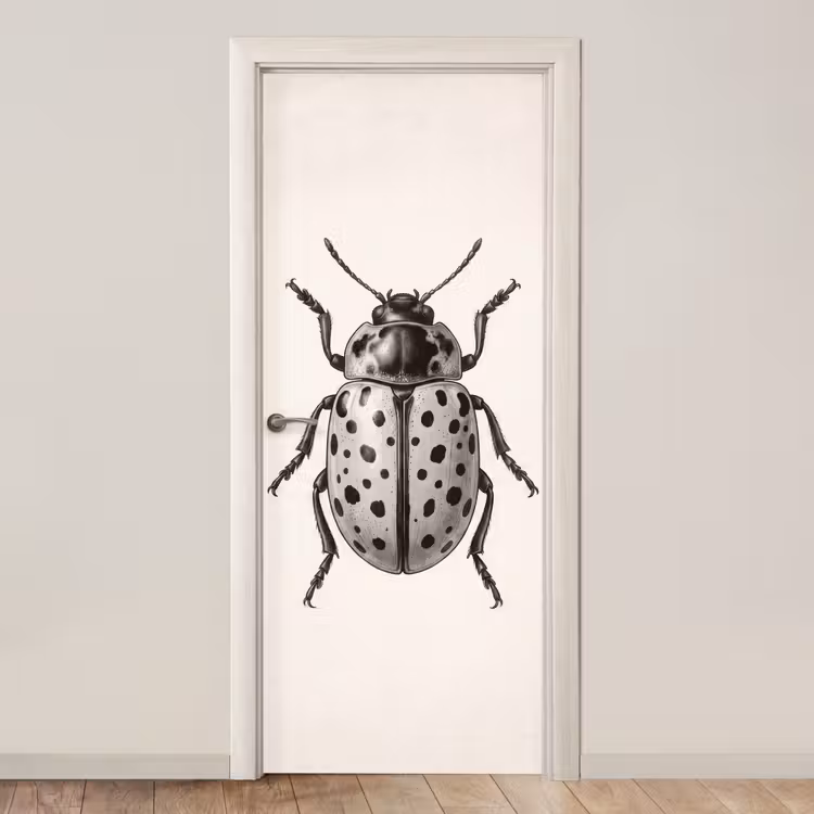 Kever - Insect - Vintage deurposter klein -3d_beige