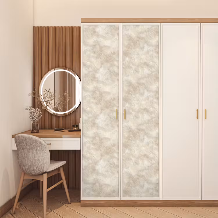 Beige - Reliëfstructuur - Natuursteen deurposter klein 289 -sfeer3