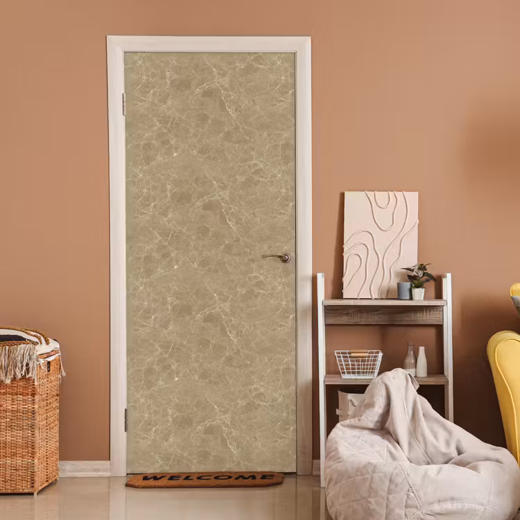 Beige - Marmer - Witte aders deurposter klein 289 -sfeer1