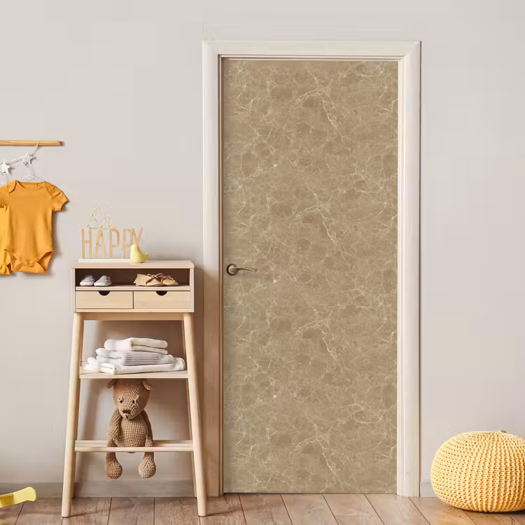 Beige - Marmer - Witte aders deurposter klein 289 -sfeer4