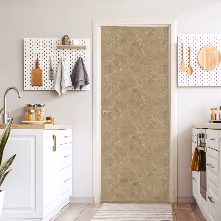 Beige - Marmer - Witte aders deurposter klein 289 -sfeer5