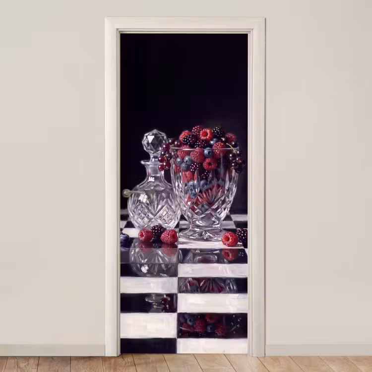 Door sticker - Berries - Crystal - Still Life - Bessen - Kristal - Stilleven deurposter klein