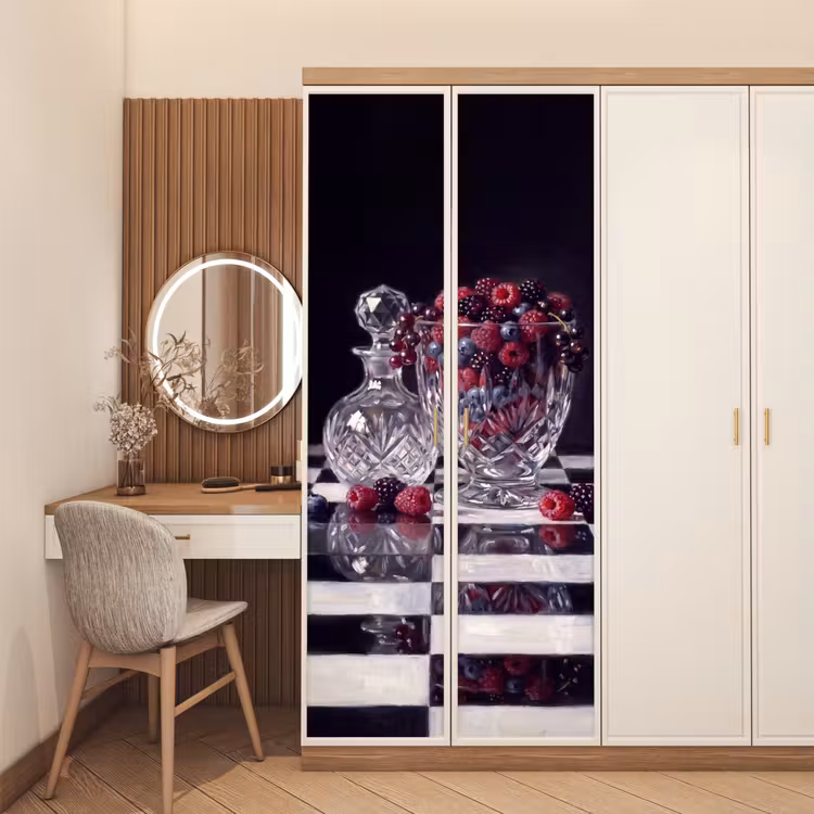 Door sticker - Berries - Crystal - Still Life - Bessen - Kristal - Stilleven deurposter klein