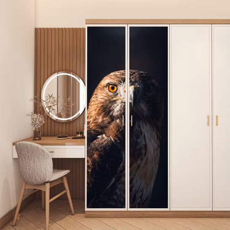 Roofvogel - Buizerd - Bruin deurposter klein -sfeer3