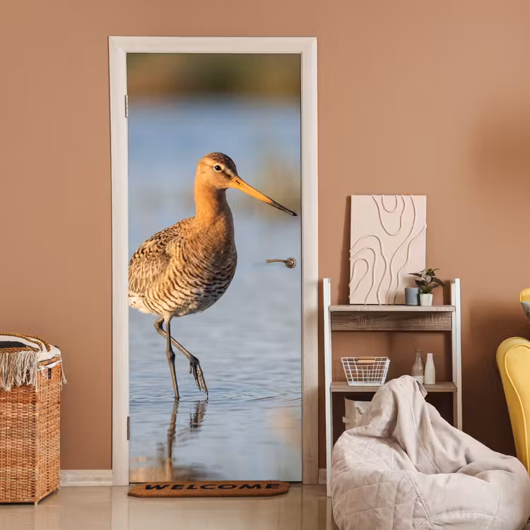 Vogel - Steltloper - Water - Natuur deurposter klein -sfeer1