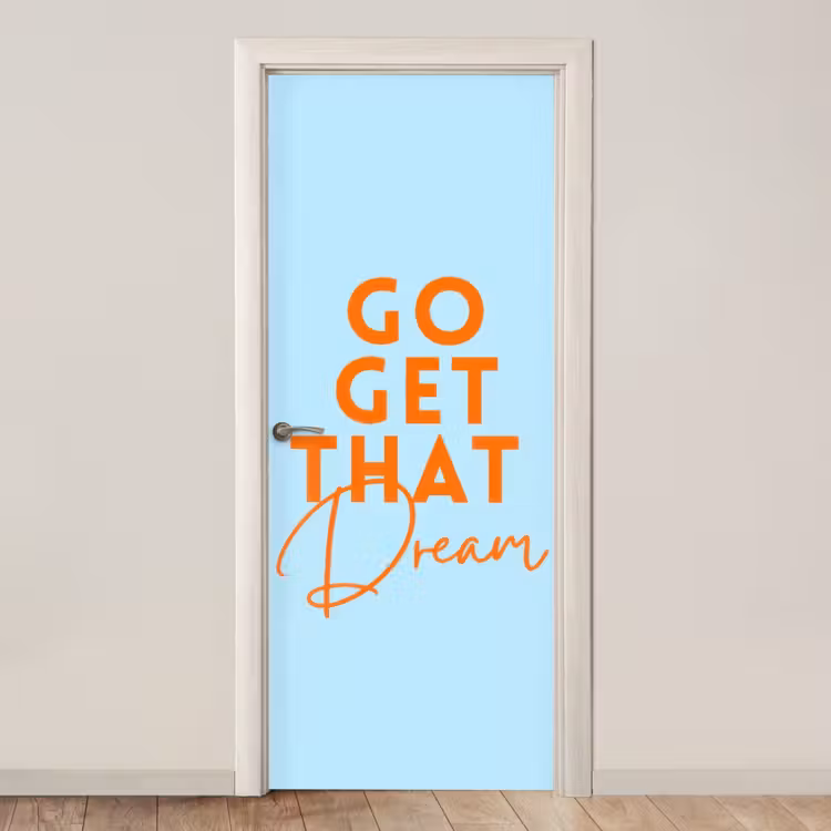 Blauw - Oranje - Tekst deurposter klein -3d_beige