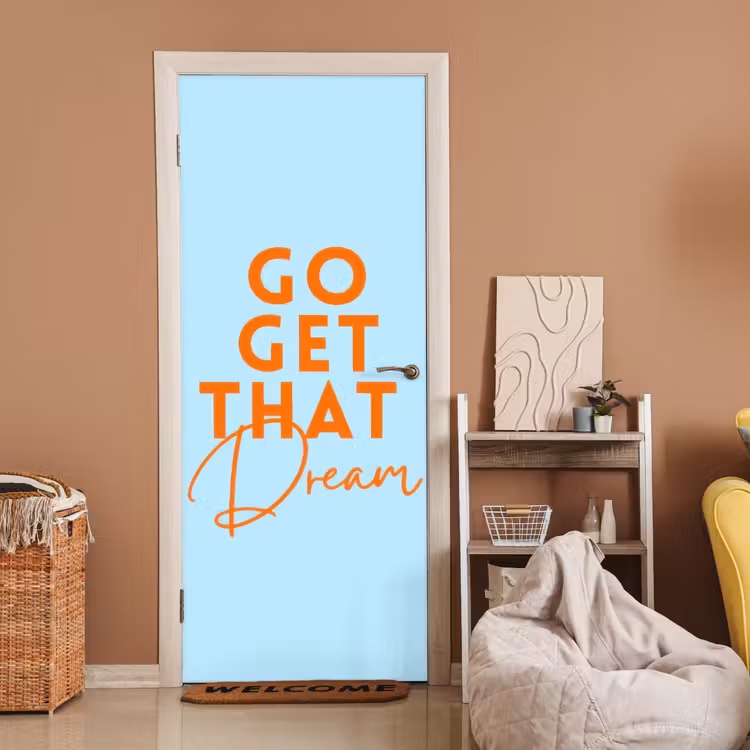 Blauw - Oranje - Tekst deurposter klein -sfeer1