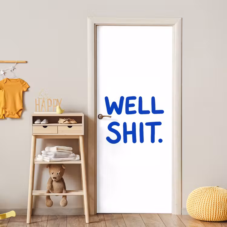 Blauw - Quote - Wit deurposter klein -sfeer4
