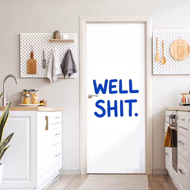 Blauw - Quote - Wit deurposter klein -sfeer5