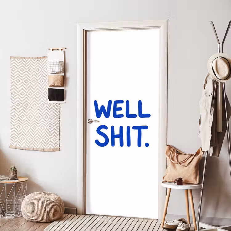 Blauw - Quote - Wit deurposter klein -sfeer6