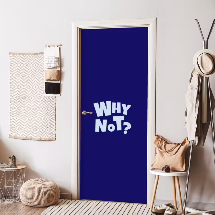 Blauw - Why not - Minimalistisch deurposter klein -sfeer6