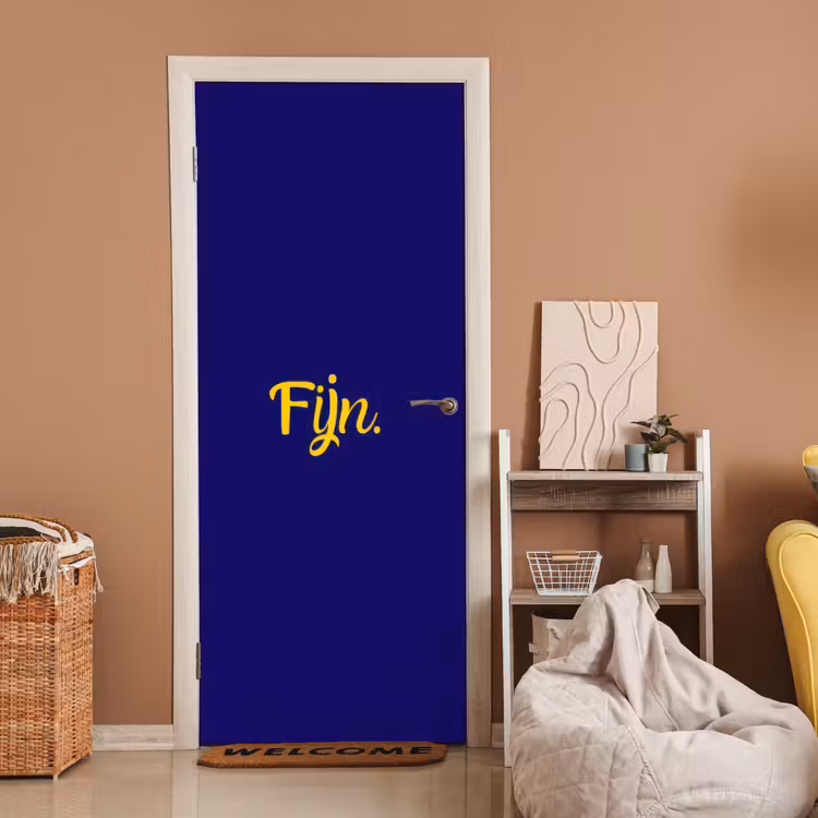 Blauw - Geel - Fijn deurposter klein -sfeer1