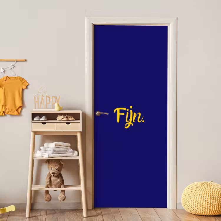 Blauw - Geel - Fijn deurposter klein -sfeer4