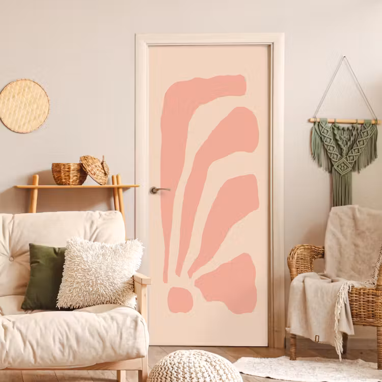 Bohemian - Roze - Pastel - Abstract deurposter klein -sfeer2