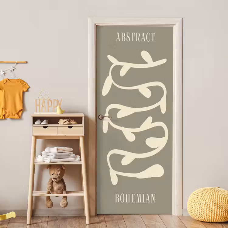 Bohemian - Planten - Groen - Abstract deurposter klein -sfeer4