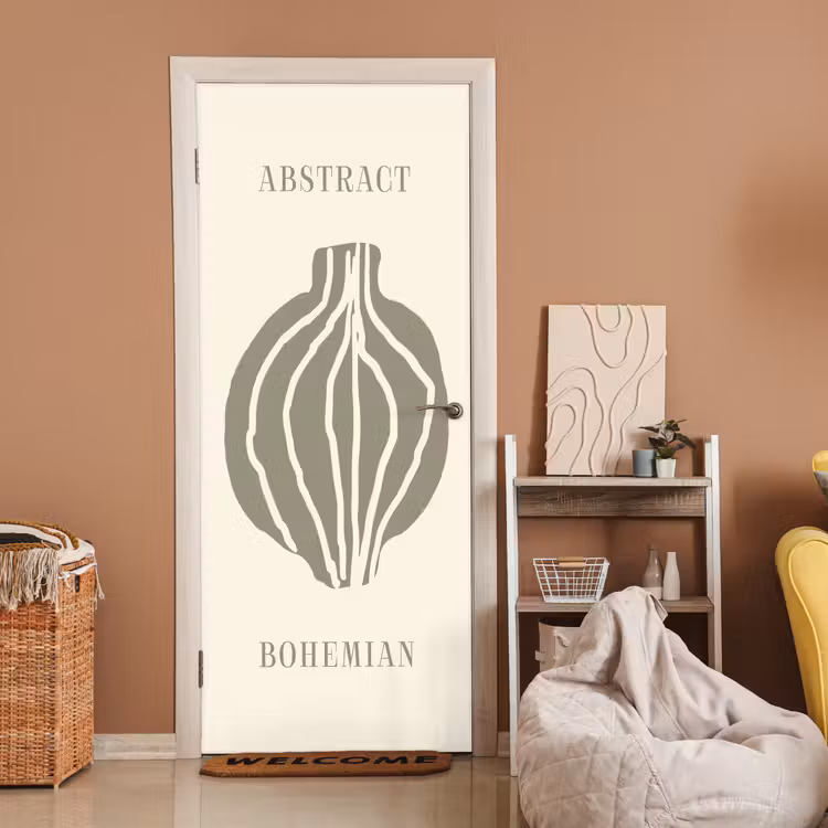 Boho - Groen - Abstract deurposter klein -sfeer1