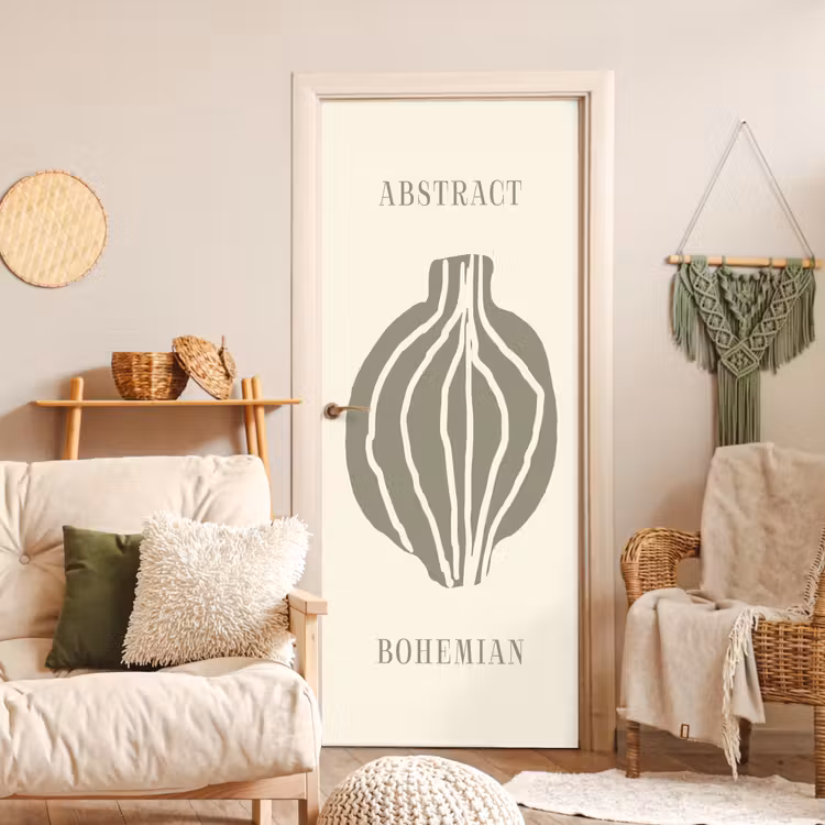 Boho - Groen - Abstract deurposter klein -sfeer2