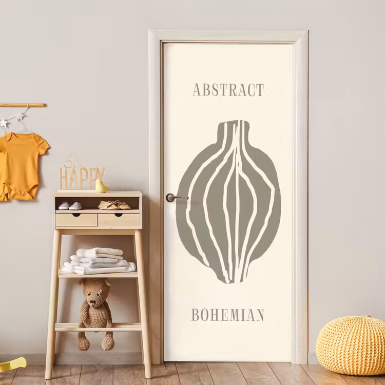 Boho - Groen - Abstract deurposter klein -sfeer4