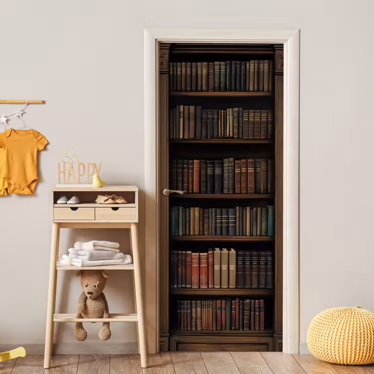 Boekenkast - Vintage - Bruin deurposter klein -sfeer4