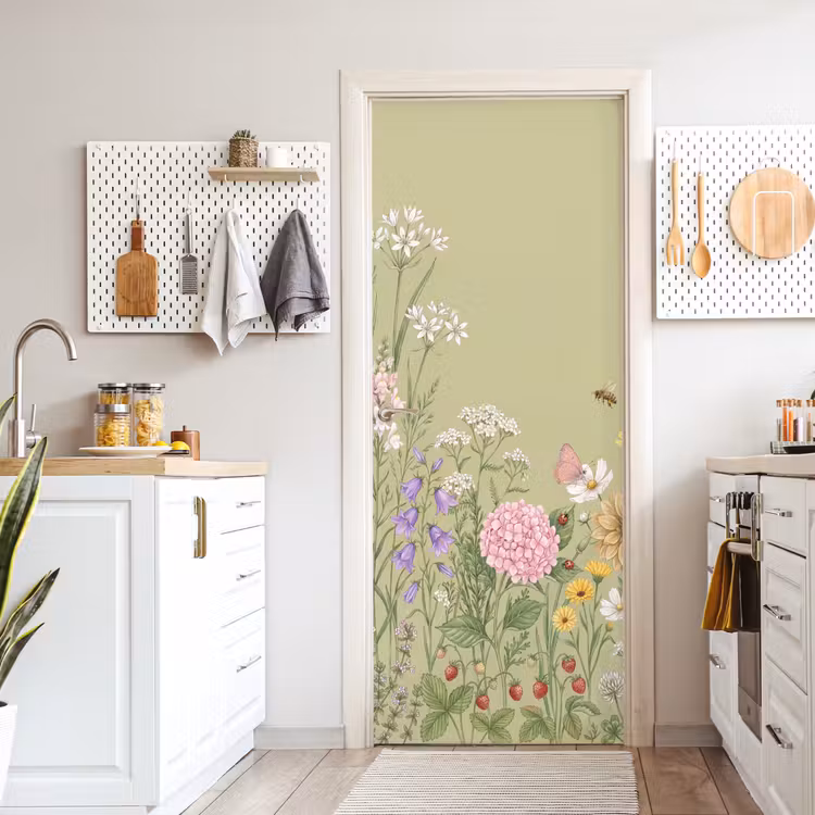 Botanisch - Bloemen - Kleurrijk deurposter klein -sfeer5