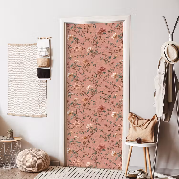 Botanisch - Bloemen - Roze deurposter klein 289 -sfeer6