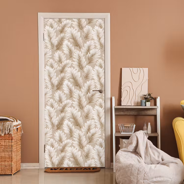 Botanisch - Patroon - Beige deurposter klein 289 -sfeer1