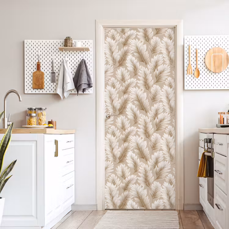 Botanisch - Patroon - Beige deurposter klein 289 -sfeer5