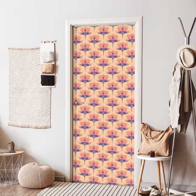 Botanisch - Patroon - Pastel deurposter klein 289 -sfeer6