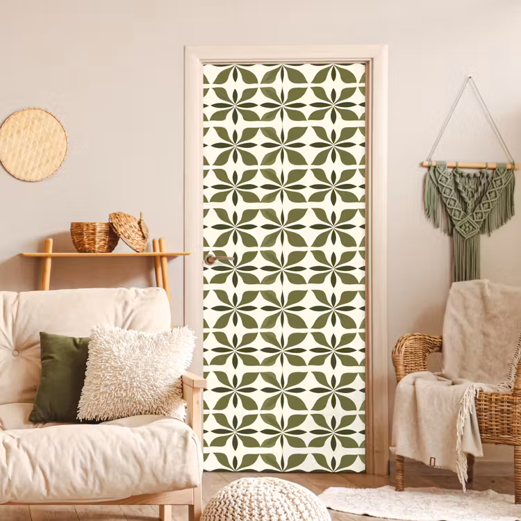 Botanisch - Retro - Groen deurposter klein 289 -sfeer2