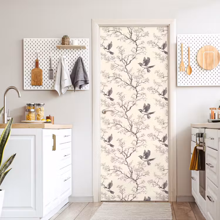 Takken - Vogels - Beige deurposter klein 289 -sfeer5