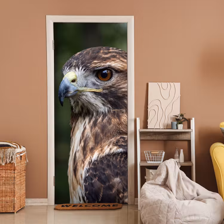 Buizerd - Roofvogel - Natuur - Bruin deurposter klein -sfeer1