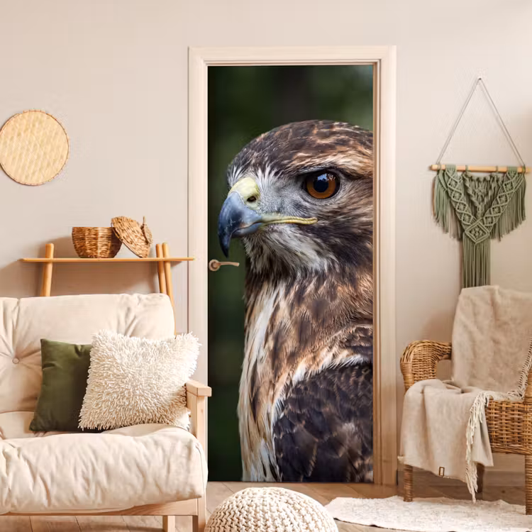 Buizerd - Roofvogel - Natuur - Bruin deurposter klein -sfeer2