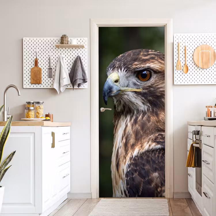 Buizerd - Roofvogel - Natuur - Bruin deurposter klein -sfeer5
